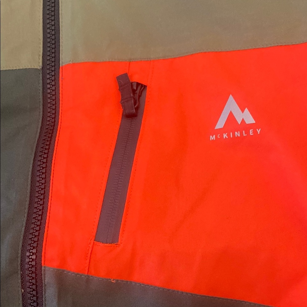 Green and Orange Raincoat with Water-Resistant Material - Picture 5 of 10
